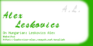 alex leskovics business card